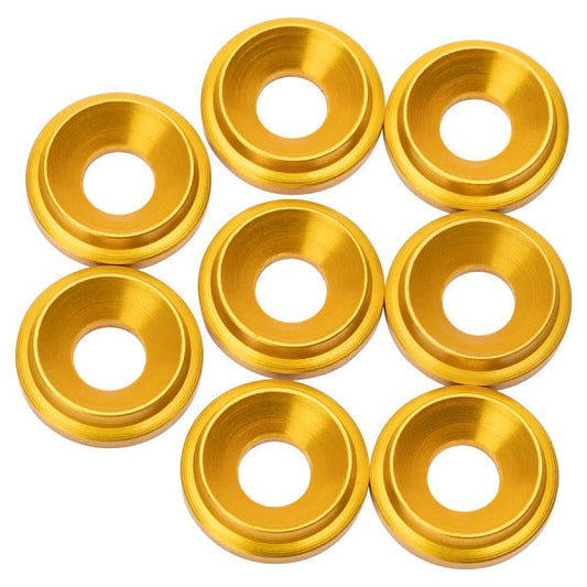 Image of 7075 LowPro Countersunk Washers, M3, Gold, 8pcs