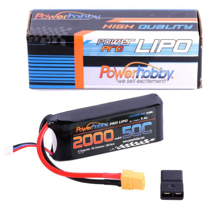 Image of 2S 7.4v 2000mAh 50C LiPo Battery w/ XT60 Plug + Traxxas