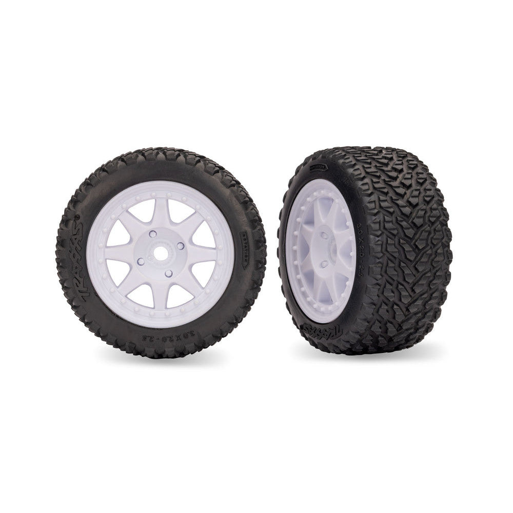 White Rear Mini Rally Wheels with Soft Tires (2)