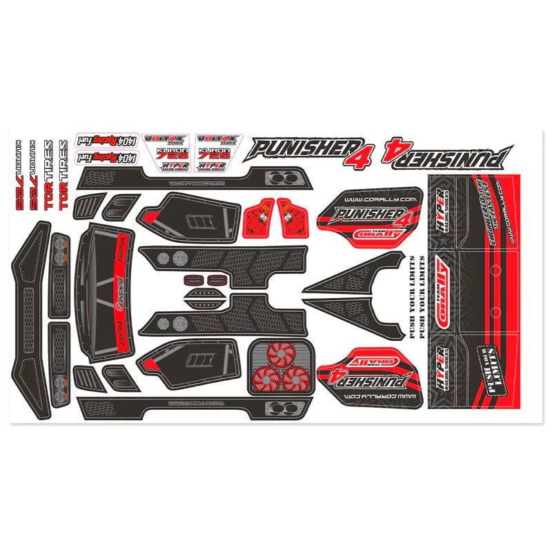 Image of Body Decal Sheet - Punisher 4 - Pre-Cut - Color Red - 1pc