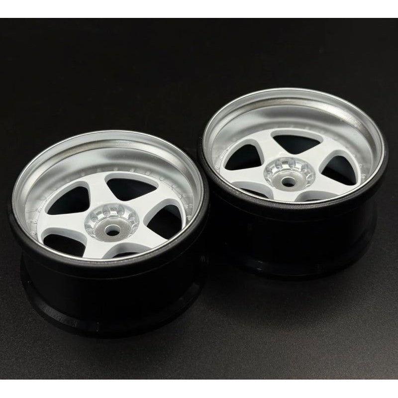 Image of NIZ 5-Star Multipiece Style 1-10 White Rims, 8mm Offset