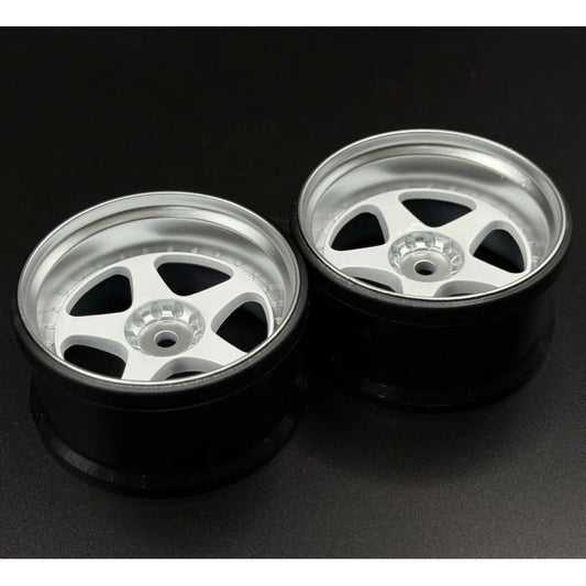 Image of NIZ 5-Star Multipiece Style 1-10 White Rims, 8mm Offset