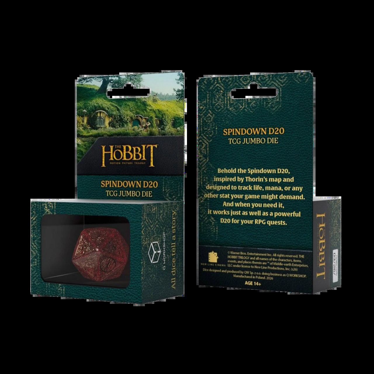 THE HOBBIT SPINDOWN D20 - EMBER TCG JUMBO DIE (12)