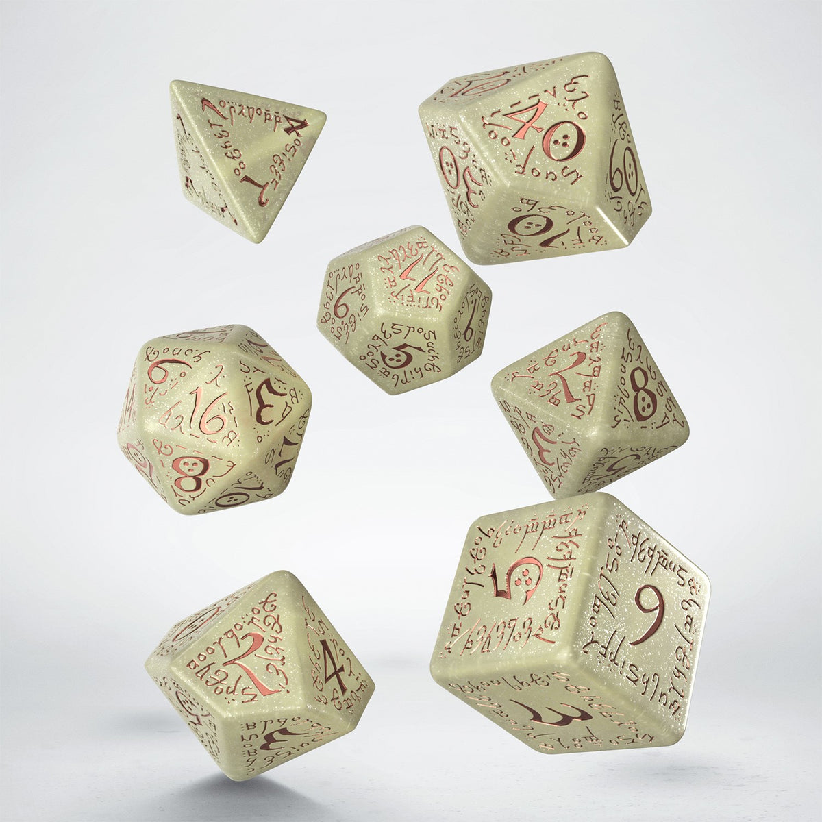 ELVISH SHIMMERING BEIGE & COPPER JUMBO DICE SET