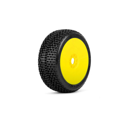 Image of Dirt Slinger 1/8 Buggy Mounted Tires Yellow Wheels (2)