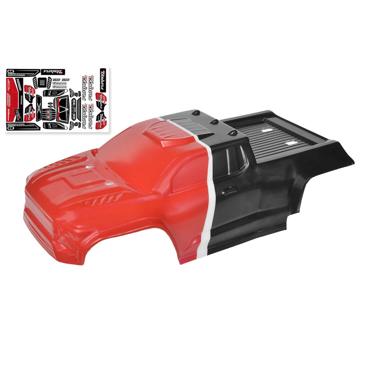 Image of Polycarbonate Body - Furago XD - Painted - Cut - Decals - Red