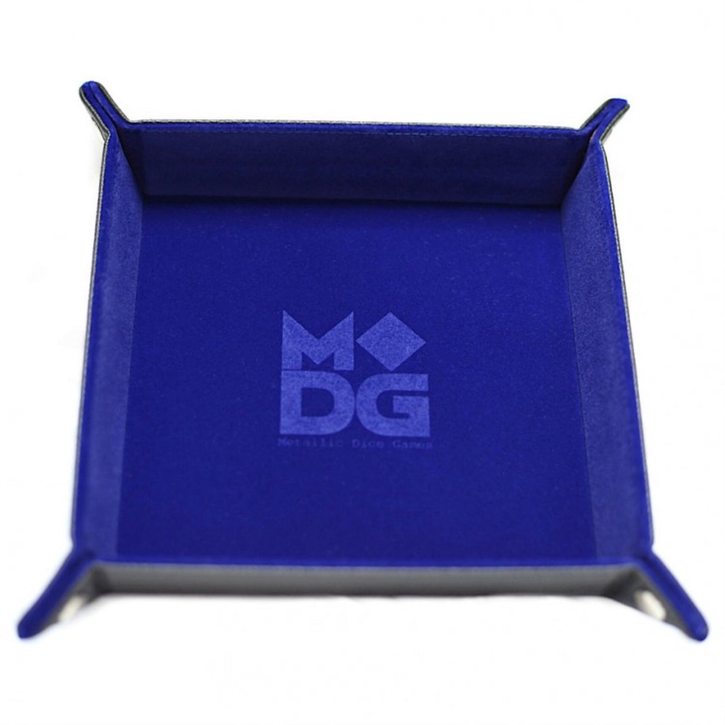 Velvet Folding Dice Tray Blue 10x10