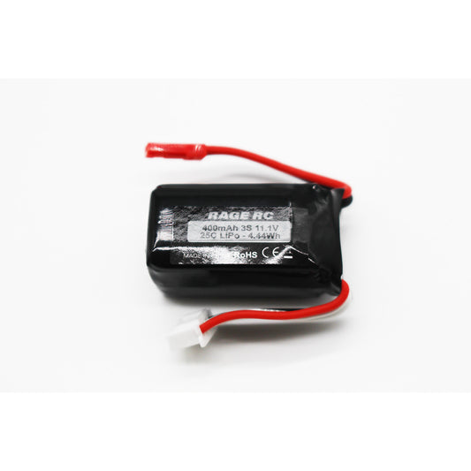 Image of 3S 11.1V 400mAh LiPo with JST plug; P-51D BL, F4U BL