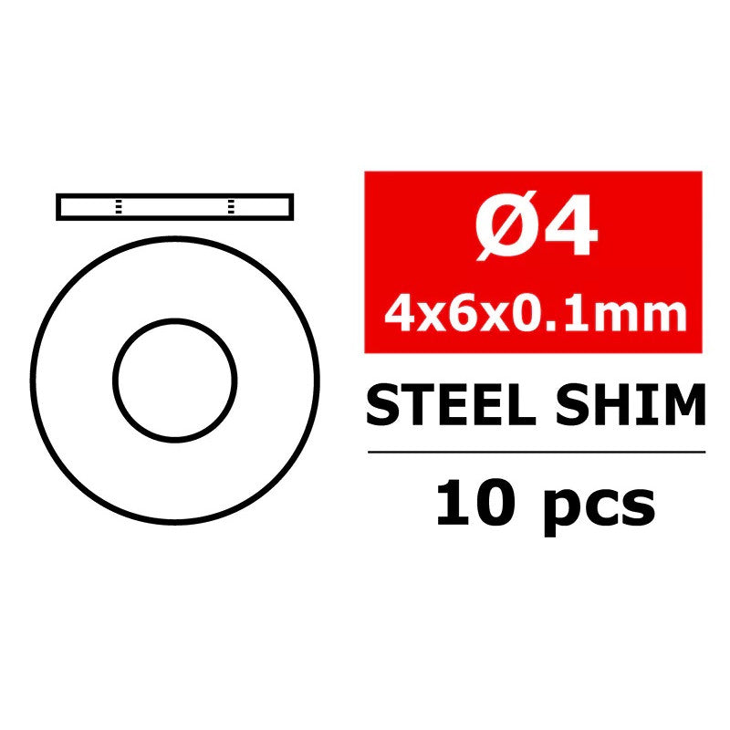 Image of Steel Metric Shim - 4x6x0.1mm - 10pcs