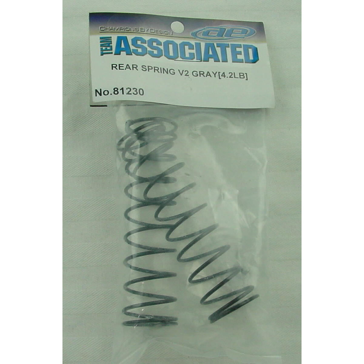 Rear Springs V2, gray, 4.2 lb/in, L86, 10.75T, 1.6D, for RC8B3.1 & RC8B3.1e