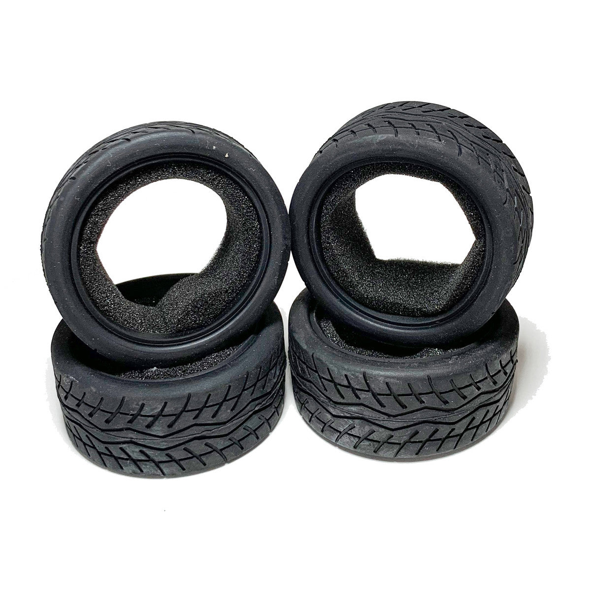 Image of 1/10 On Road Black Series Rubber Pull Tires Wave Line