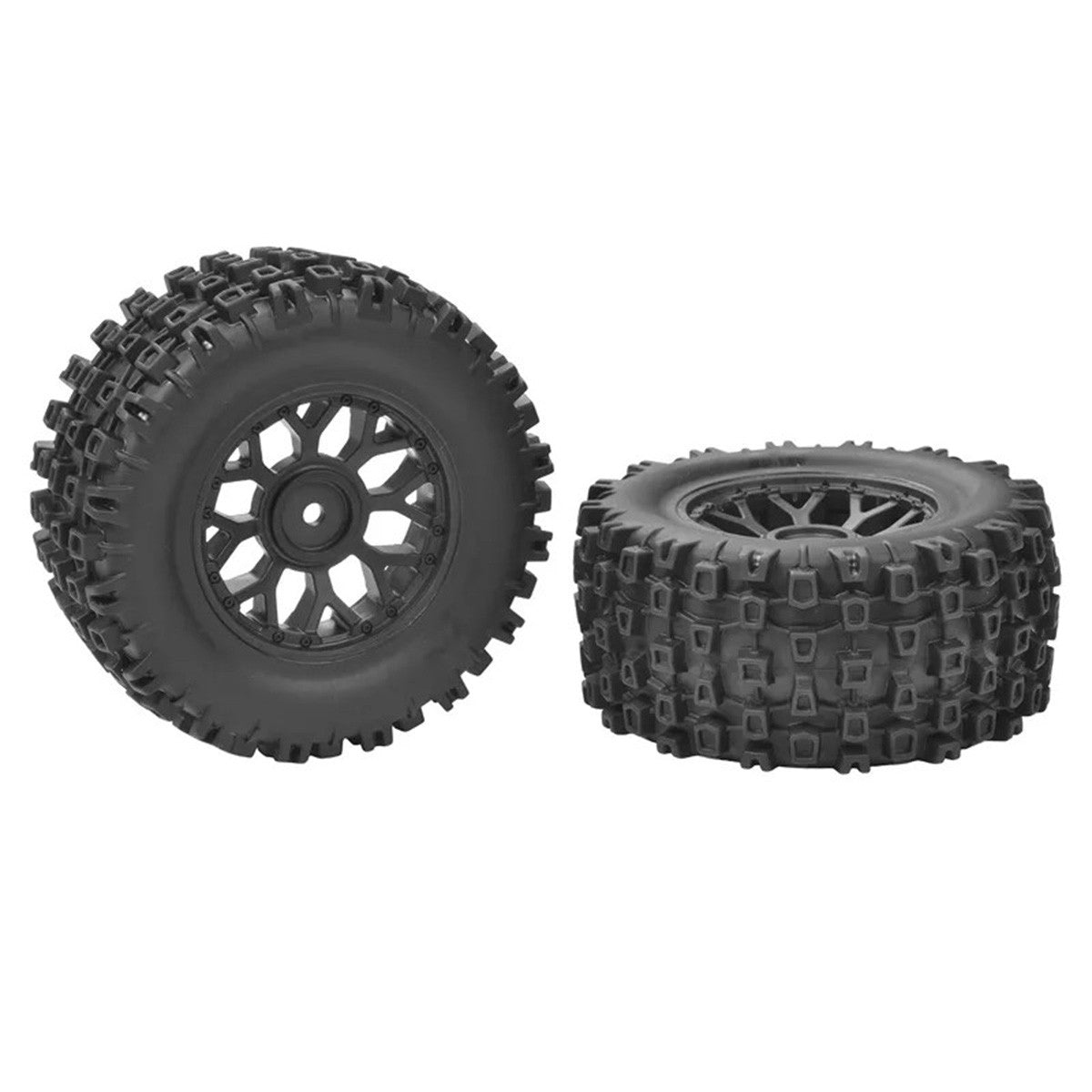 Image of Tire set Glued on Black Rims - 1 pair