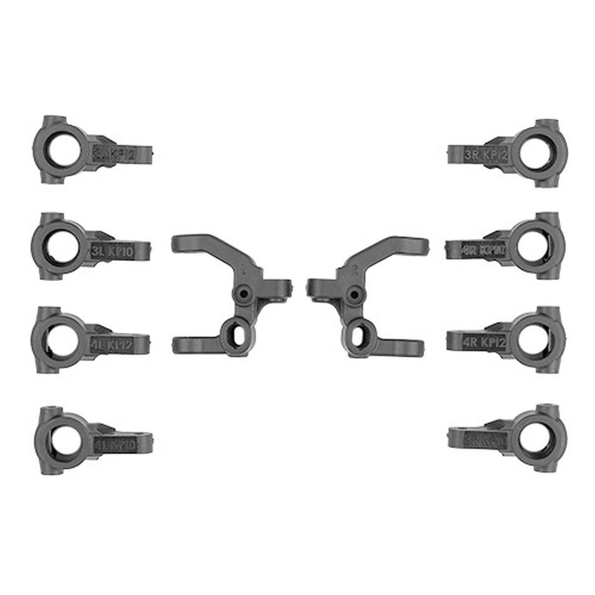 Image of RC10B7.1 Caster and Steering Block Set, Carbon