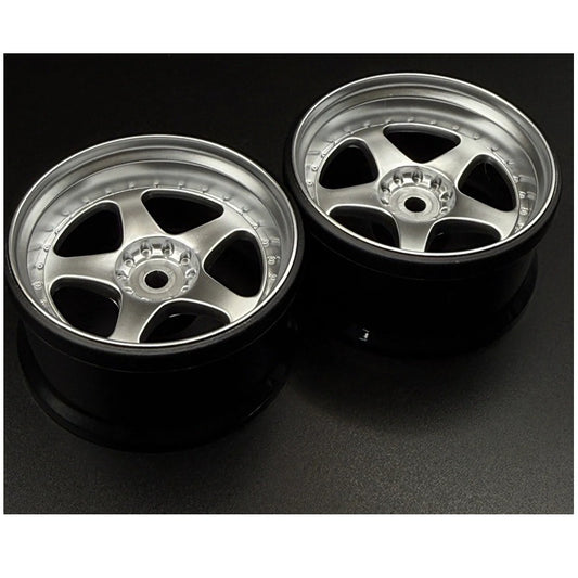 Image of NIZ 5-Star Multipiece Style 1-10 Silver Rims, 6mm Offset