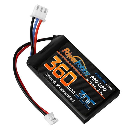 Image of 360mAh 2S 30C LiPo Battery: Axial SCX24