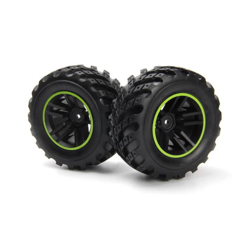 Image of Spryte Wheels/Tires Assembled (Black/Green)