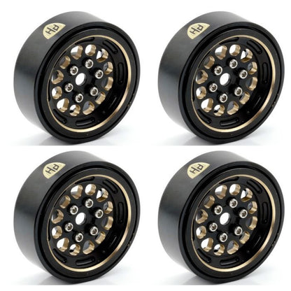 Image of 1.0" Black Brass Beadlock Crawler Wheels, for, 1/24