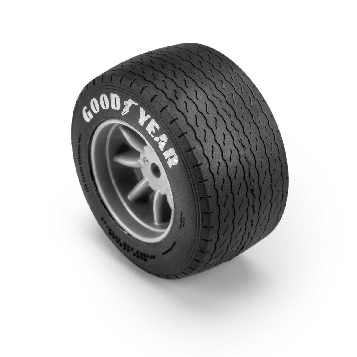 Goodyear Blue Streak VTA Rear Tires Mounted 8mm Gray Wheels (2) for Losi NASCAR Racecar
