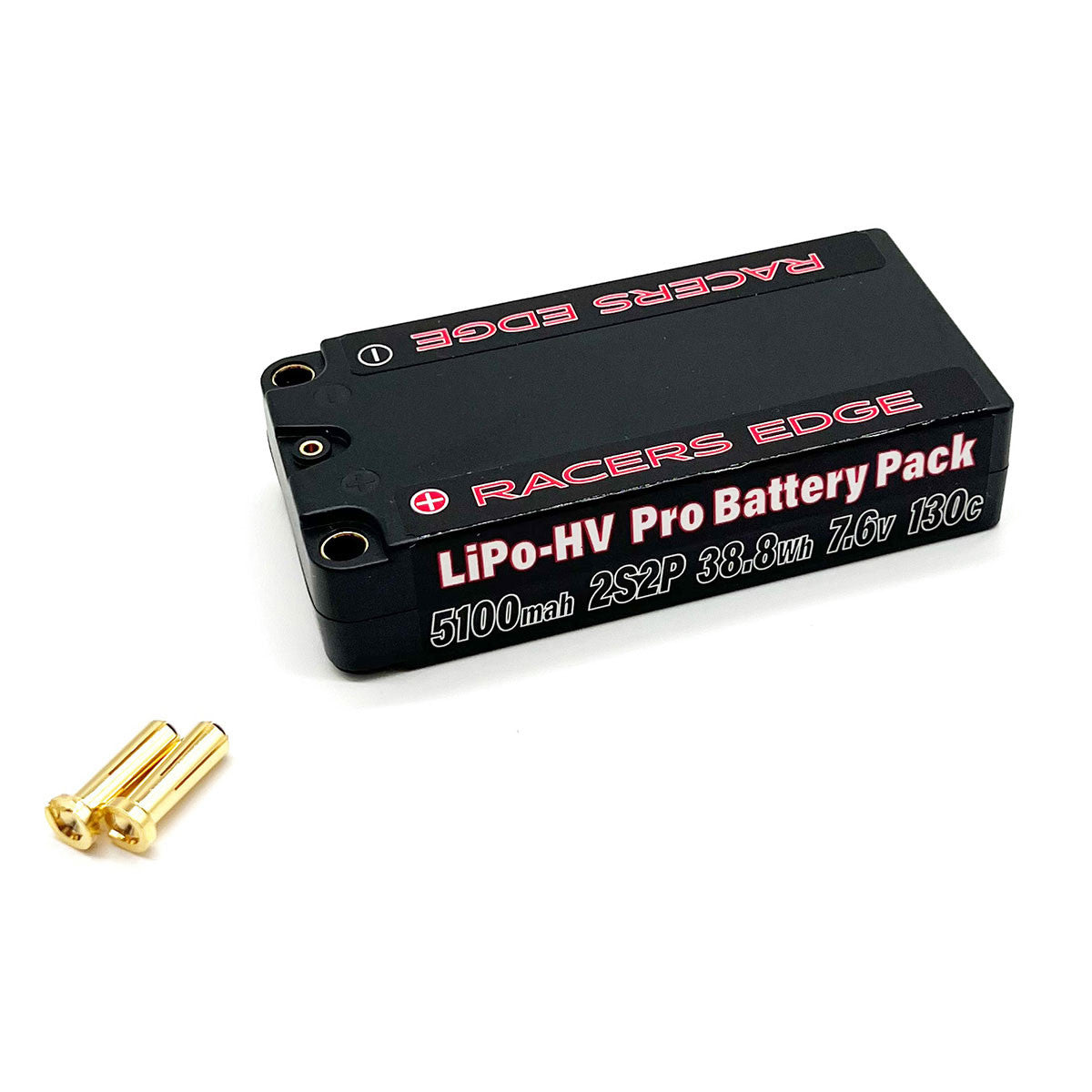 Image of 5100mAh 2S 7.6V 130C Shorty Hard Case Lipo w/5mm Bullet