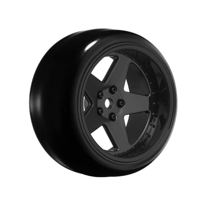 Image of 5 Spoke Gloss White 1/10 Wheel Mounted Drift Tire, 2, 4, 6, 8