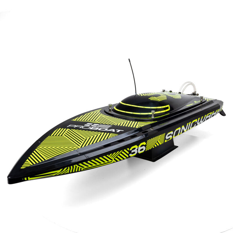 Sonicwake 36-Inch V3, Self-Righting V-Hull Boat RTR, Black Hull