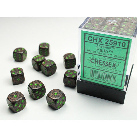 d6 Cube 12mm Speckled Earth (36)