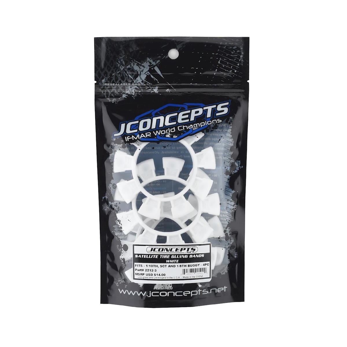 Satellite Tire Gluing Rubber Bands - White