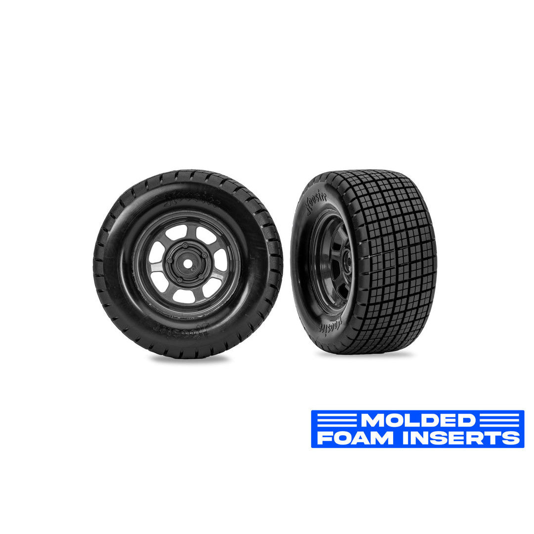 Dirt Oval Gray Rear Wheels w/ Hoosier Tires (2)