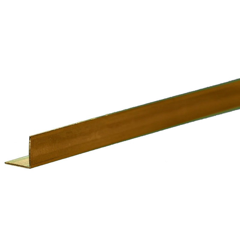 Image of Brass Angle: 0.014" Wall - 1/4" Leg Length - 12" Long