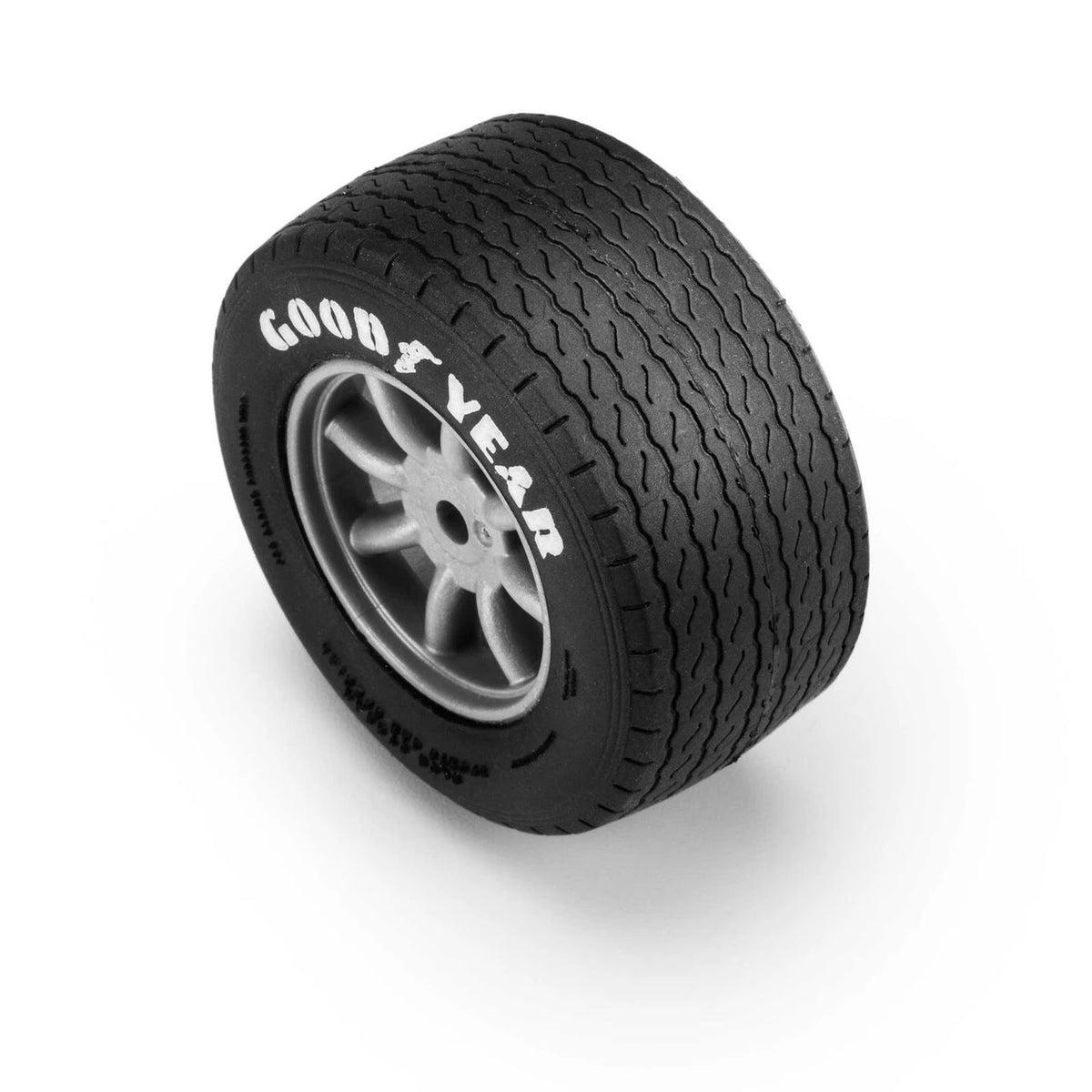 Goodyear Blue Streak VTA Front Tires Mounted 8mm Gray Wheels (2) for Losi NASCAR Racecar