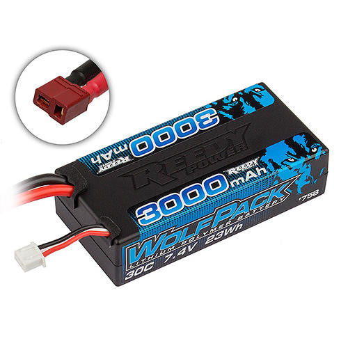 Reedy Wolfpack LiPo 3000mAh 30C 7.4V Shorty Pack, T-Plug