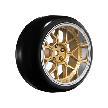 Image of 14 Spoke Bronze 1/10 Wheel Mounted Drift Tire, 2, 4, 6, 8