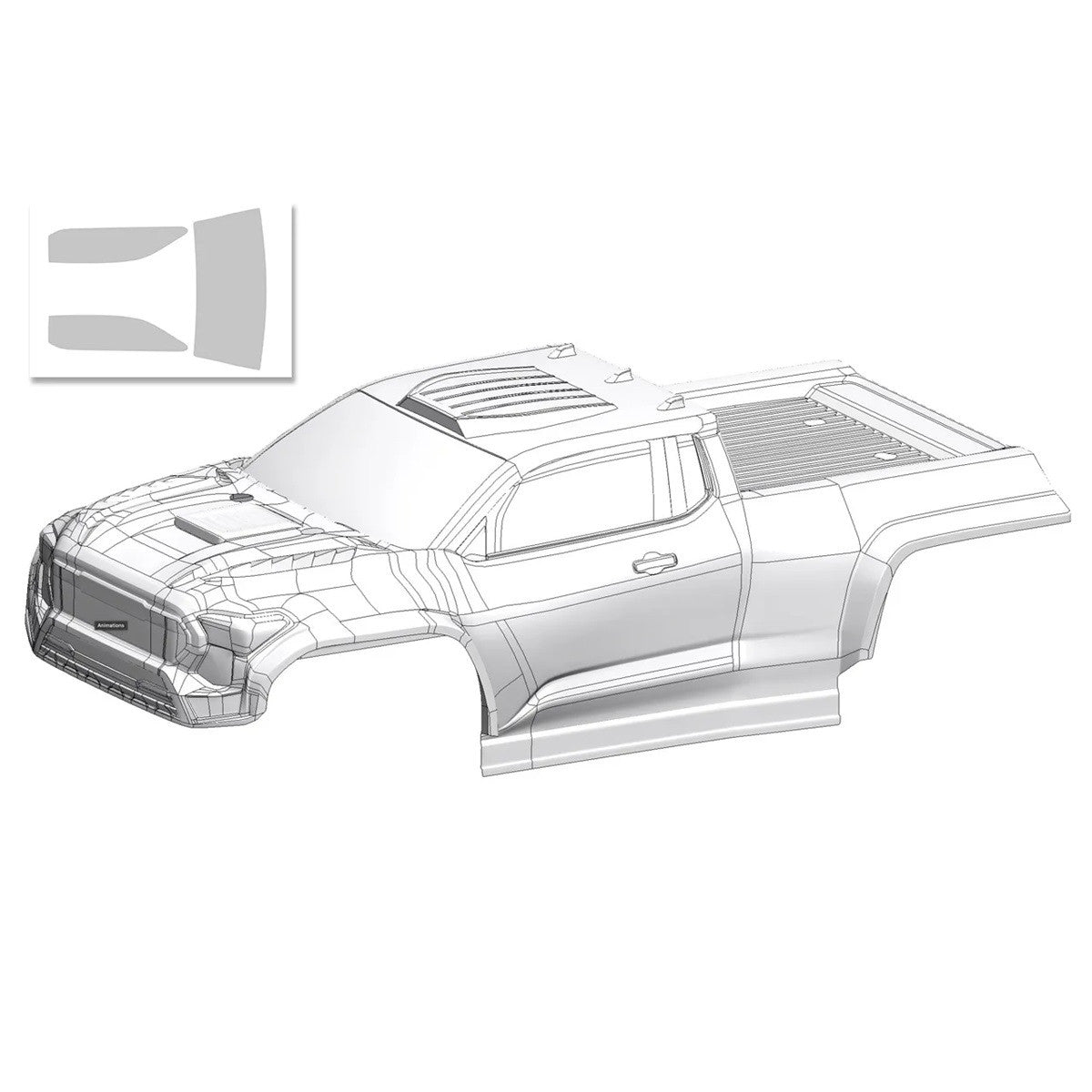 Image of Polycarbonate Body - Furago XD - Clear - Cut - Decals - 1 Pc