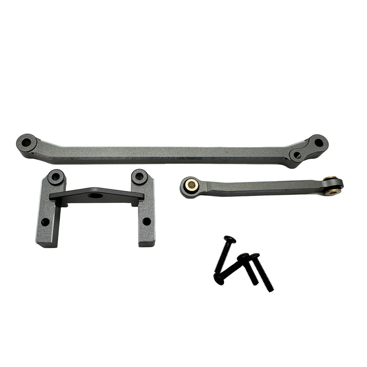 Image of Aluminum Servo Mount & Steering Link Set (Gunmetal)