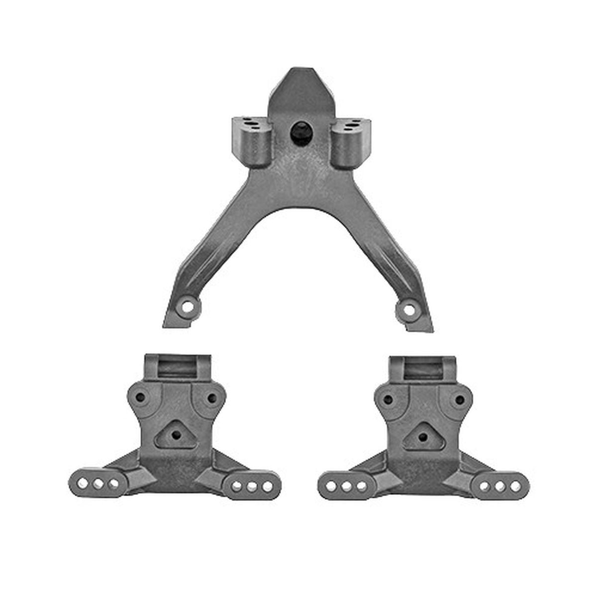 Image of RC10B7.1 FT Top Plate and Ballstud Mounts, Carbon