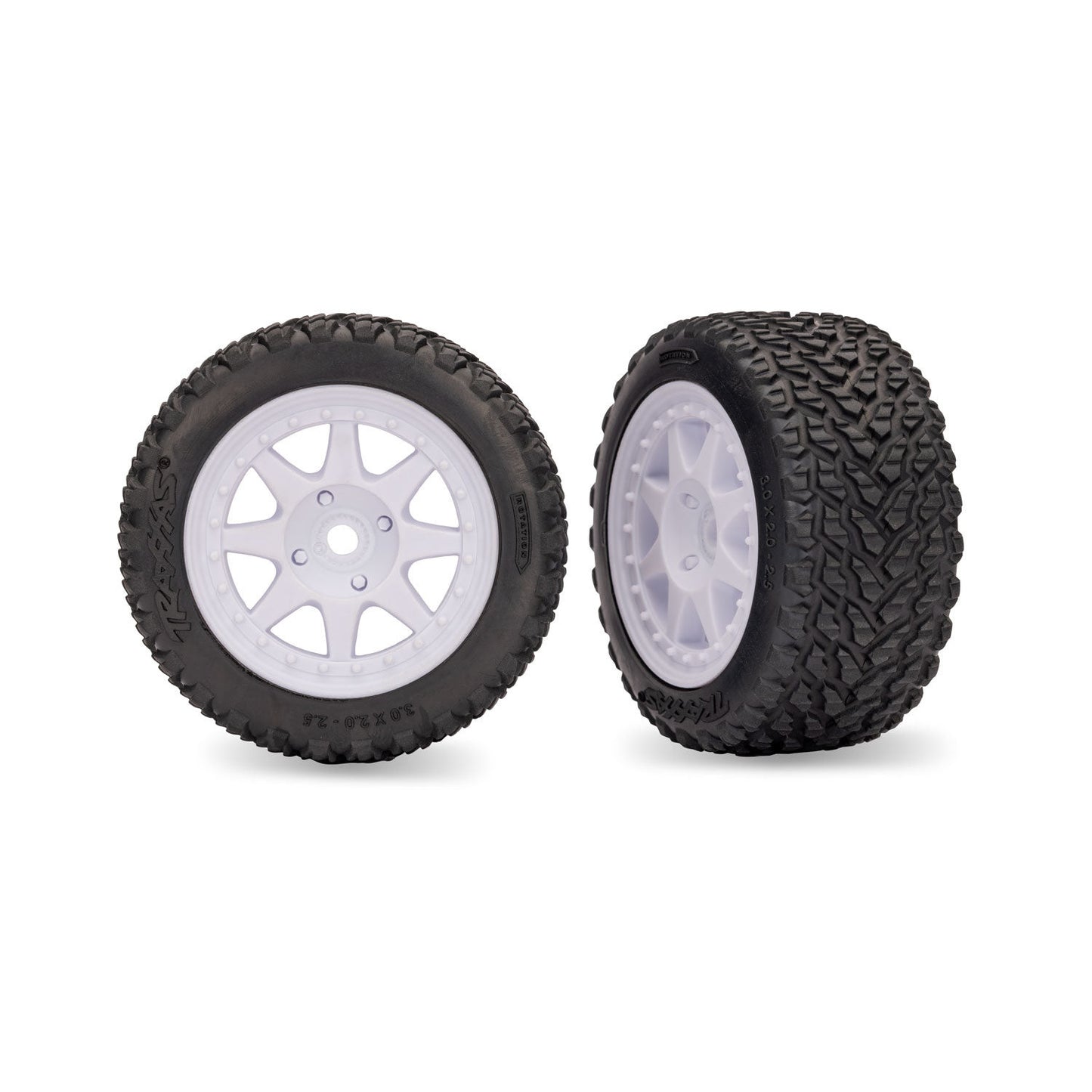White Front Mini Rally Wheels with Hard Tires (2)