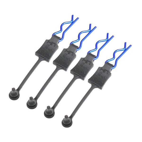 Image of Body Clip Retainers, for 1/8th Scale, Blue (4pcs)