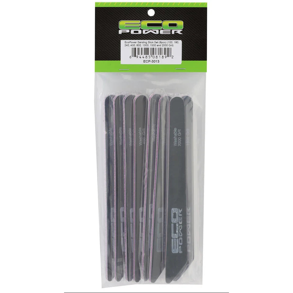 EcoPower Sanding Sticks Set (8) (100/180/240/400/600/1000/1500/2000 Grit)
