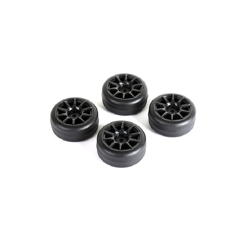 Image of Drift Tires + Wheels 10 Spoke Black +1mm (4pcs), Fits LMX