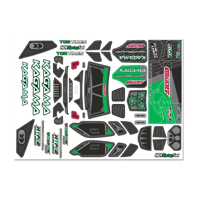 Image of Body Decal Sheet, Kagama XP 6S, Pre-Cut, Green Color, 1pc
