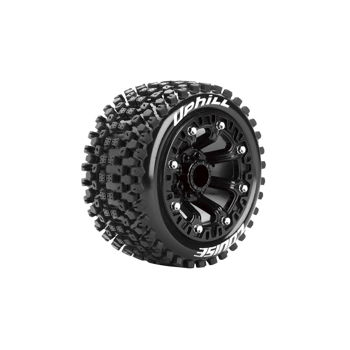 Image of ST-Uphill 1/16 Stadium Truck Tires, 12mm Hex, Soft, Mounted