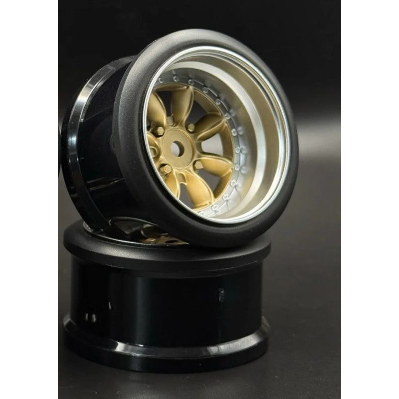 Image of Pana 8-Spoke Style 1/10 Gold Rims, 8mm Offset