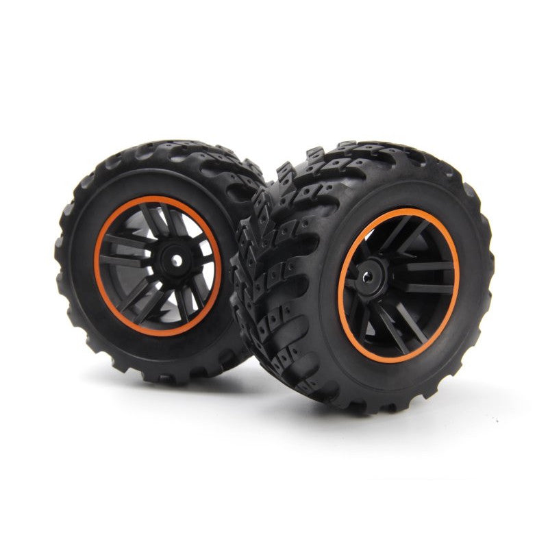 Image of Spryte Wheels/Tires Assembled (Black/Orange)