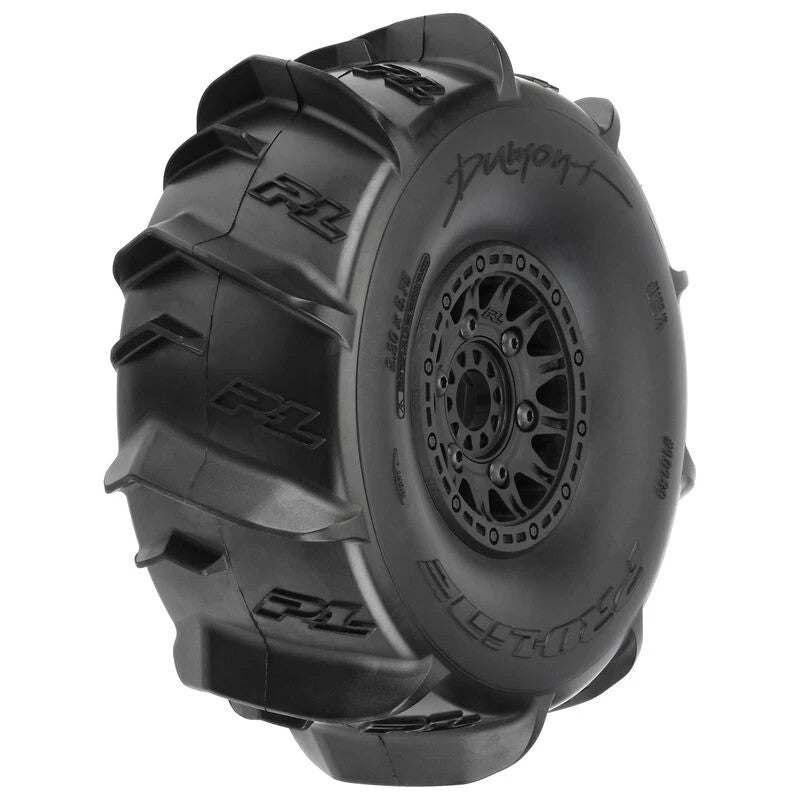 Dumont Sand/Snow Tires Mounted on Raid Black 6x30 Removable 17mm Hex Wheels (2) for Mojave 6S an...