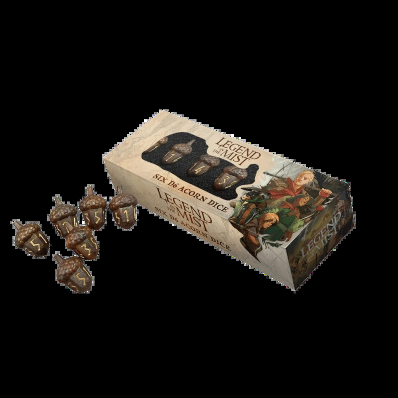 LEGEND IN THE MIST RESIN ACORN DICE SET: 6 D6
