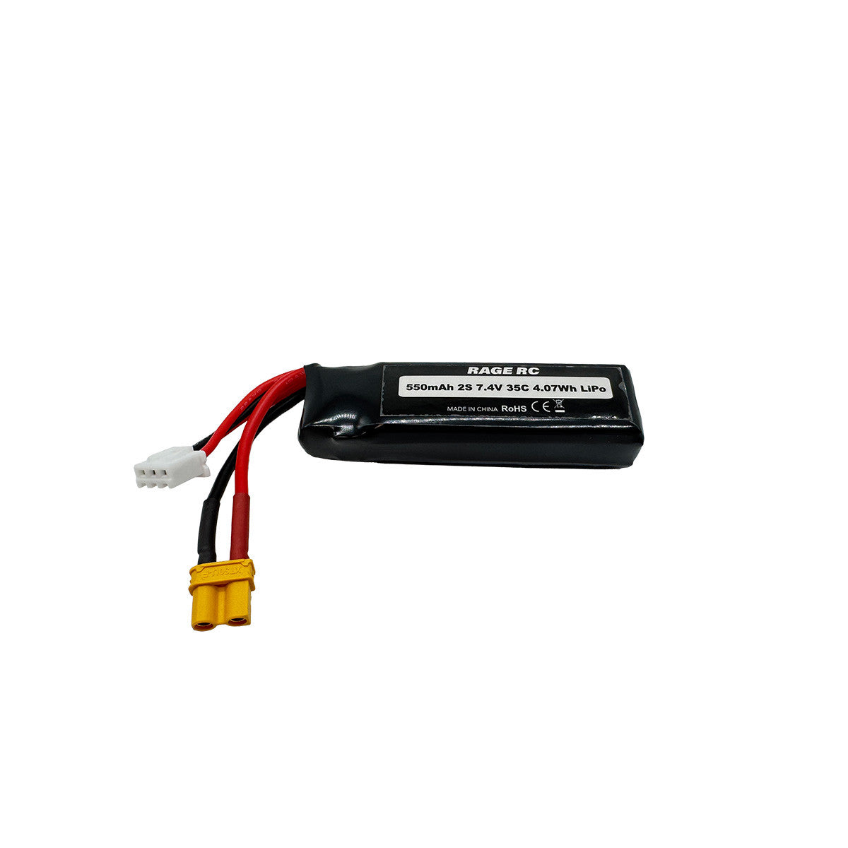 Image of 2S 7.4V 550mAh 35C LiPo Battery with XT30 Plug; F-16