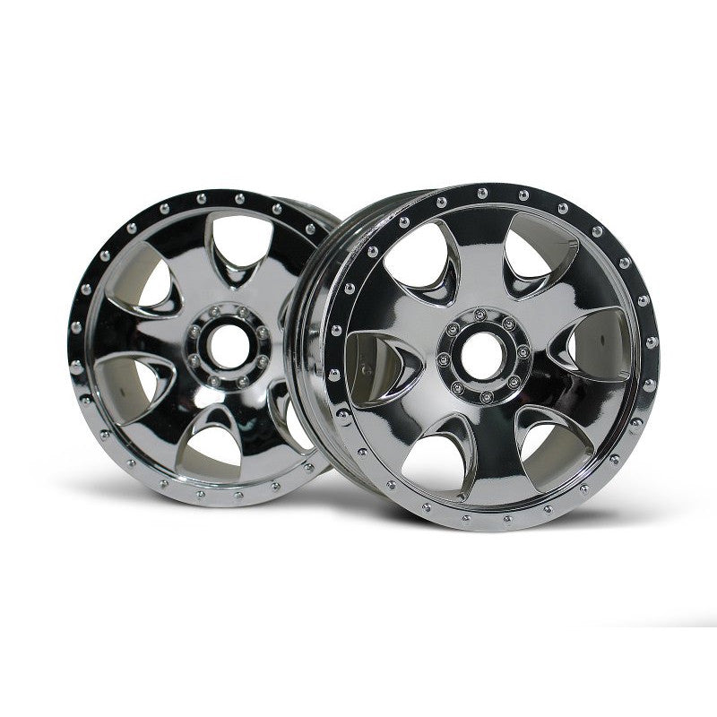 Image of HPI Racing Warlock Chrome 17mm Offset Monster Truck Wheels/Savage X  HPI3192