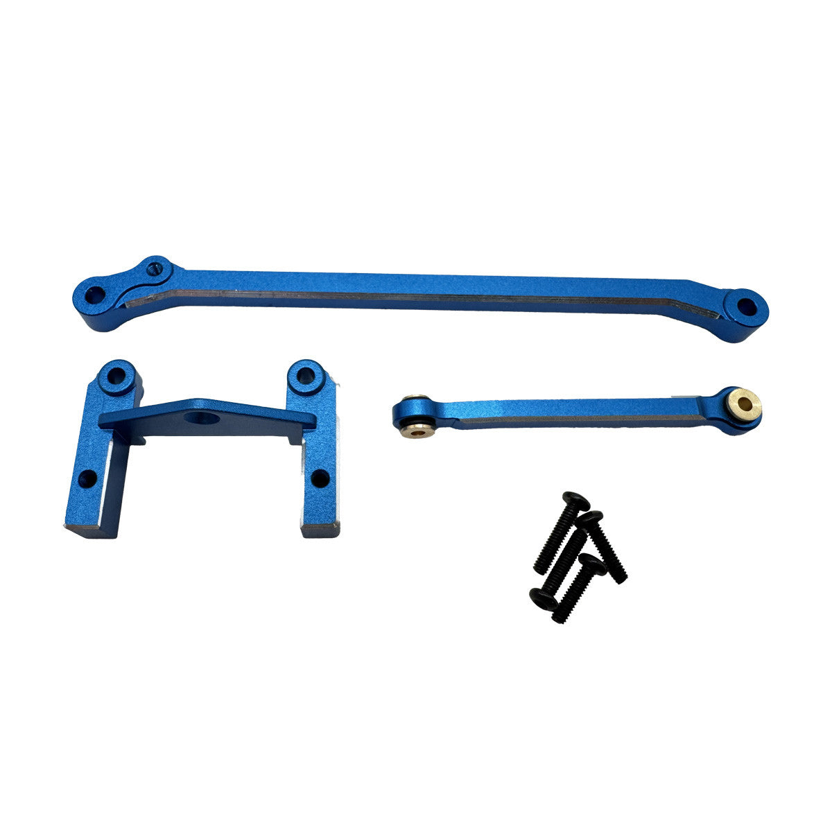 Image of Aluminum Servo Mount & Steering Link (Blue)