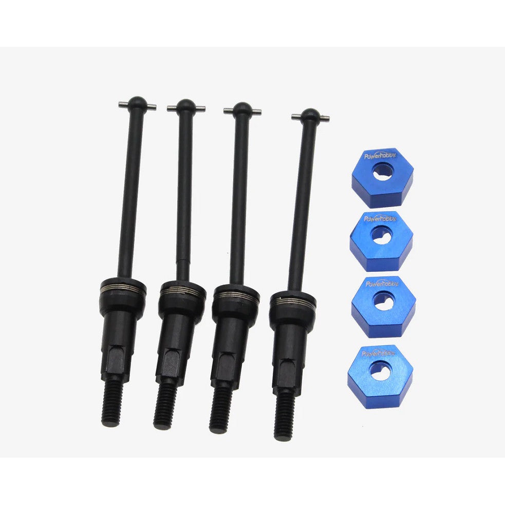 Image of Front & Rear CVD Axles Drive Shafts, Black, for Arrma Grom,