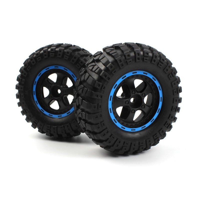 Image of Smyter Desert Wheels/Tires Assembled (Black/Blue)